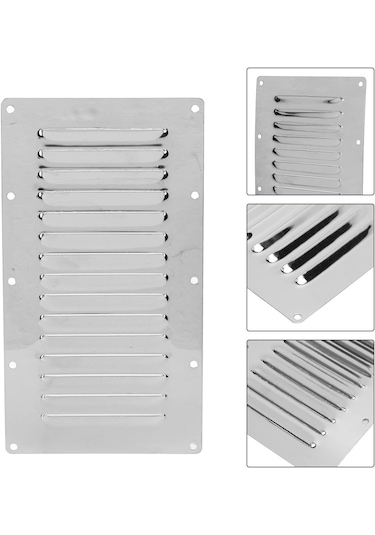 2 Adet Havalandırma Kapağı. 14'lü Model 125x230mm. Paslanmaz Krom