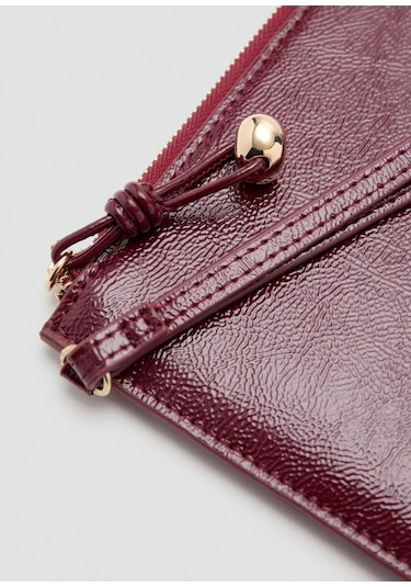 Mango Mini Boncuklu Pochette Şık Clutch Çanta Bordo - Kırmızı