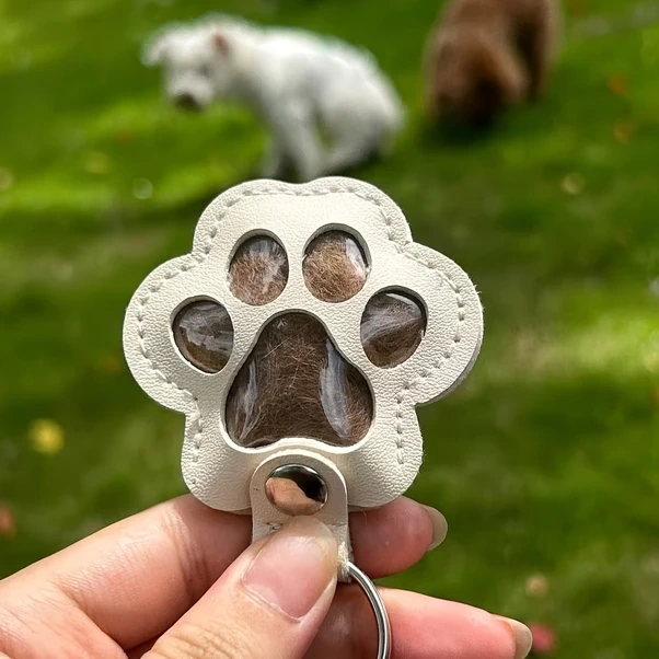 Gateesat Kahverengi Tüy Toplayıcı Anahtarlık - Pati Desenli, Anahtar Ve Telefon Uyumlu, Evcil Hayvan Anısı Hediyesi