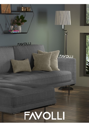 Br Favolli Dokulu Keten Renk Kırlent Kılıfı Bej Keten Rengi