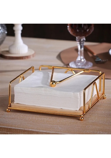Beyaz Düz Peçetelik Metal Mutfak Peçeteliği Ağırlıklı Gergi Kolu İle Tezgah Masası İçin Rustik Doku Kağıt Dispenseri