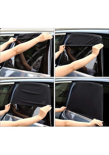 2 Adet Oto Araç Araba Güneşlik Yan Cam Perde Yancam Güneşliği