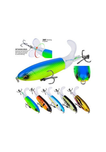 Proberos Dw601 360 Derece Dönen Pervane Lures Topwater Bağlı Traktör Yüzen Sahte Balık Yemi, Boyut: 11.5cm/16.5g Renk C