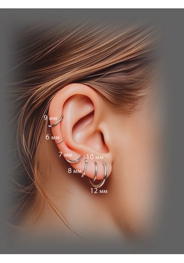 Hok's Love Kavisli Septrun Halka Burun Ve Kulak Piercing Takısı 190185944 Gri