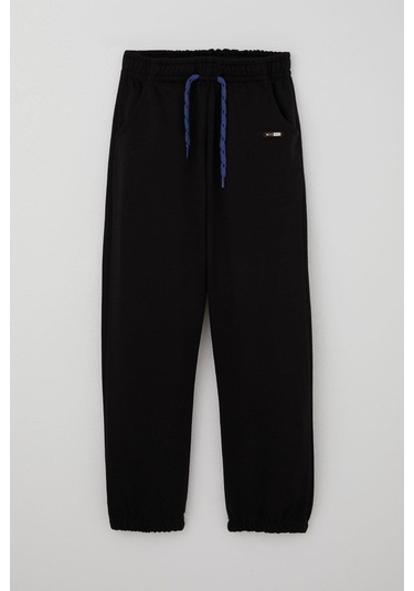 Breeze Erkek Çocuk Eşofman Altı Bağcık Aksesuarlı Arma Detaylı 4-8 Yaş, Siyah Siyah