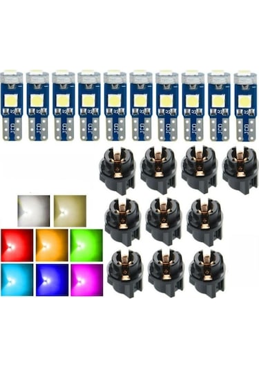 Qingmipy T5 Araba Led Lambası, Smd5050 Teknolojiyle, Gösterge Paneli Ve İşaret Lambası İçin Mavi, 12v, Kolay Kurulum, Enerji Verimli, Uzun Ömürlü