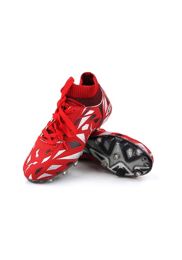 Papuç Sepeti Dgn-2303 Erkek Çocuk Çoraplı Krampon Spor Ayakkabı Kırmızı