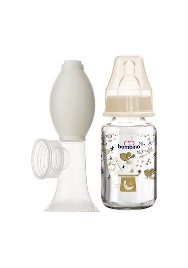 Bambino Tirle Manuel Göğüs Pompası ve Cam Biberon 125 ML