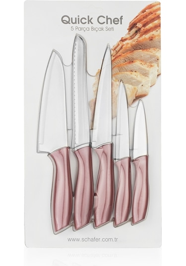 Schafer Quick Chef Bıçak Seti 5 Parça Rose Gold