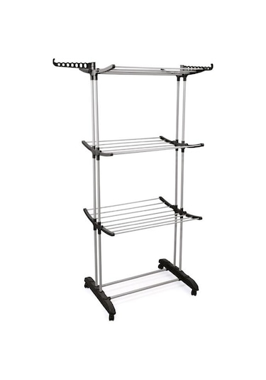 Perilla Tiga 3 Katlı Tekerlekli Çamaşır Kurutmalığı