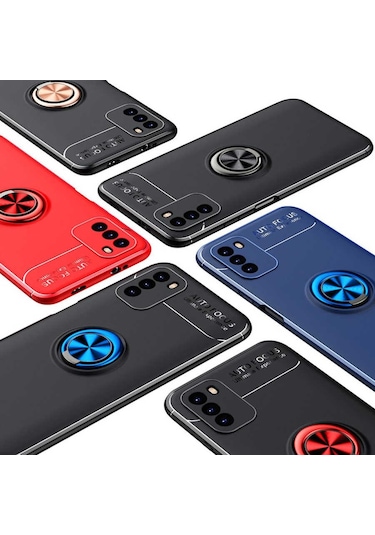 Xiaomi Poco M3 Kılıf Yüzüklü Magnetli Ravel Case