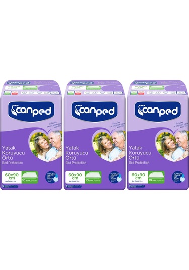 Canped Hasta Yatak Koruyucu Örtü 3 x 10'lu 60 x 90 CM