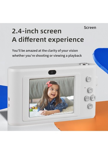 Springsun Beyaz Dijital Kamera 1080p Video 50mp Fotoğraf 2.4 İnç Ekran 8x Zuma 650mah Pil 32gb Tf Kartlı Çift Lens Içten Flaş