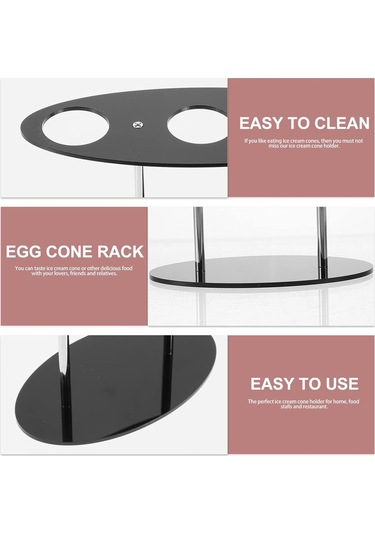 Cbtx Yx035 Akrilik Dondurma Külahı Rafı Dondurma Standı Siyah