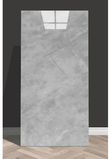 10 Adet 60x30 Kendinden Yapışkanlı Gri Pvc Duvar Paneli Gri