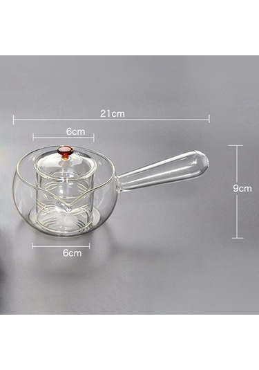 Suntek Demlikli Çaydanlık 450ml Seyahat Ocakları Cam-kulp