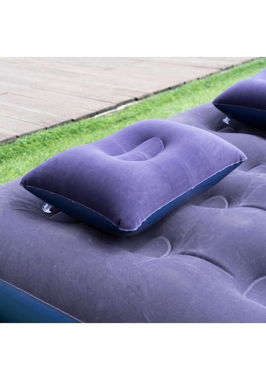 Walke Double Çift Kişilik Şişme Yatak Seti (2 Yastık + Pompa Dahil) 191x137x22 CM - 2200 Lacivert