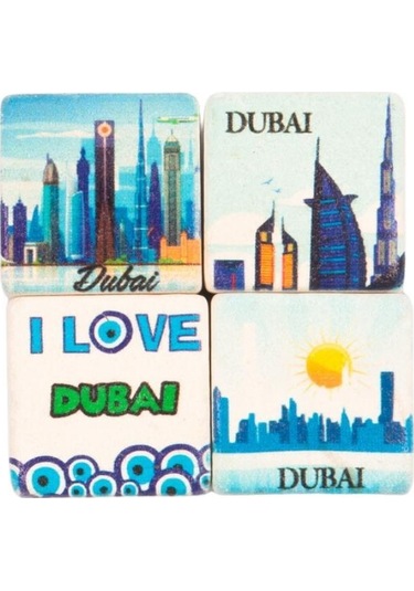 Dubai Temalı Dörtlü Taş Magnet