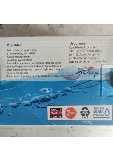 Özbest Duş Kanalı Izgarası Yer Izgara 40 Cm Paslanmaz Çelik Türk