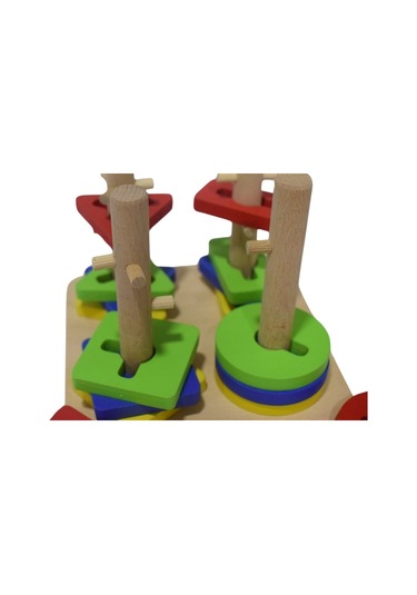 Eğitici Ahşap Şekilli Montessori Kare Geçmeli Bul Tak 21 Parça Oyunu Kokusuz, Sağlıklı, Boyası Çık