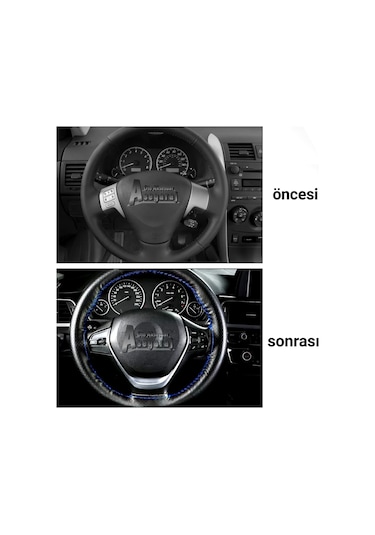 Fiat Palio Dikmeli Direksiyon Kılıfı Soft Siyah İpli( 38cm×10cm )