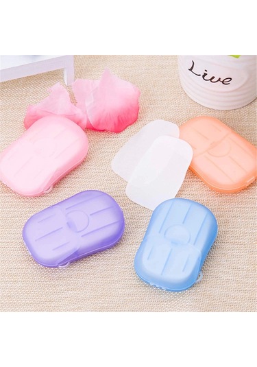 Kağıt Seyahat Sabunu 20 Adet Çok Renkli