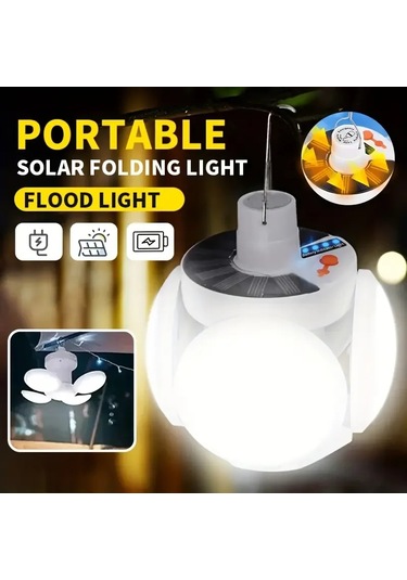 Solar Güneş Enerji Ve Usb Sarjlı 5 Kanatlı Led Lamba 5224 Az-52