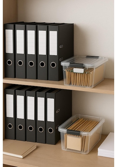 2 Li Şeffaf Saklama Kutusu & Düzenleme Kutusu 10,5 Lt Şeffaf