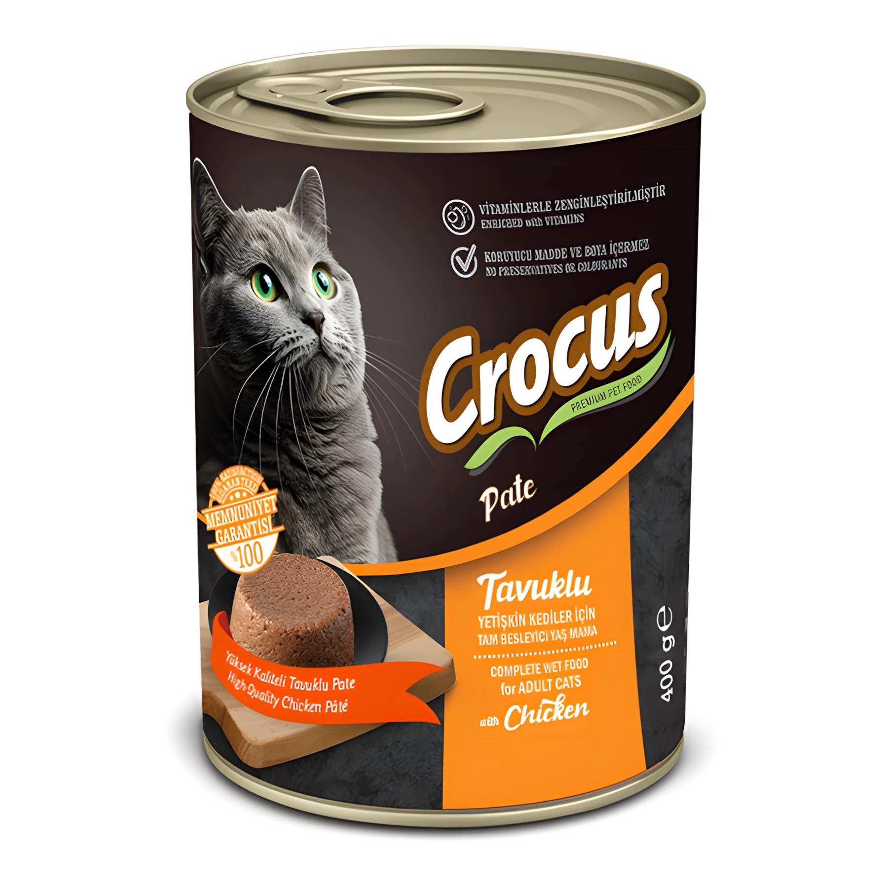 Crocus Yetişkin Kedi Tavuklu Pate Yaş Mama 400 G