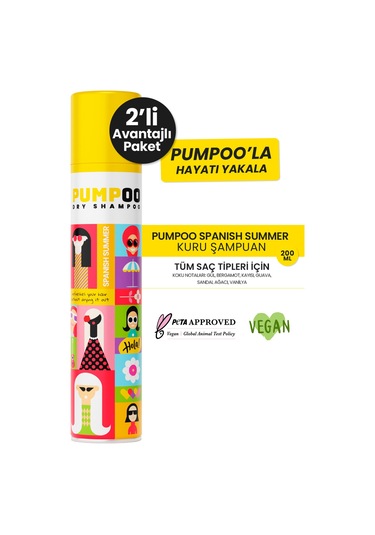 Pumpoo Spanish Summer Kuru Şampuan 2 x 200 ML