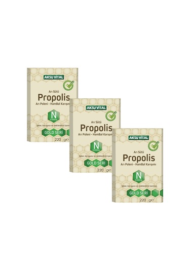 Aksu Vital Propolis Arı Sütü Arı Poleni Ham Bal Karışımı 3 Adet