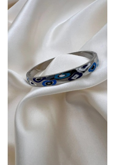 Bb Çelik Tasarım Nazarım Boncuk Kelepçe Bilezik Mavi