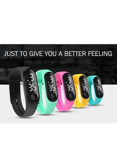 Homyl Led Dijital Saat Lüks Dokunmatik Ekran Silikon Kayış Kol