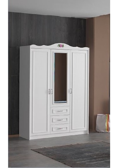 Duru Üç Kapılı Dolap Beyaz