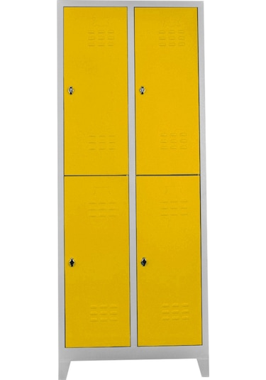 Jessan Ofis 4 lü Standart Soyunma Gri-Sarı