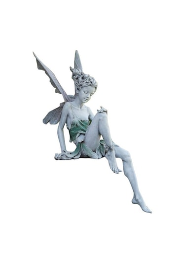 Wezone Beyaz Peri Heykeli - Dekoratif Bahçe Süsü, 22 Cm Dayanıklı Reçine