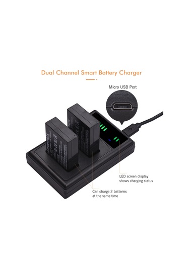 Yifomall Canon Lp-e12 İçin 2 Adet 1250mah Pil + Usb-c/micro Usb Çift Kanal Şarj Cihazı - Led Ekranlı, Eos M/m50/m100/sl1 Ve Diğer Modeller İçin