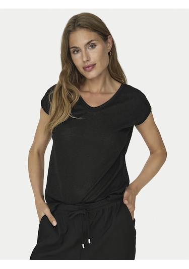 Only 15136069 V Yaka Kolsuz Kadin Body - Siyah Siyah