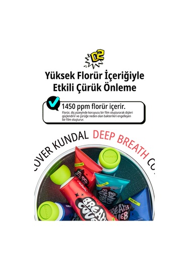 Bitkisel Özlü, Nane Aromalı Diş Macunu Kundal Deep Breath Cover Toothpaste Muscat Mint
