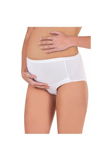 Kadın Pamuklu Likralı Hamile Lohusa Külot Beyaz Kompedan K23582-beyaz Beyaz