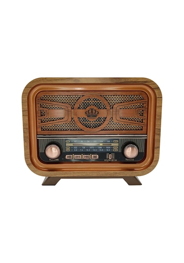 Radyo Retro Açık Ahşap Bluetooth Hoparlör Tf Kart Şarjlı Led N0a1