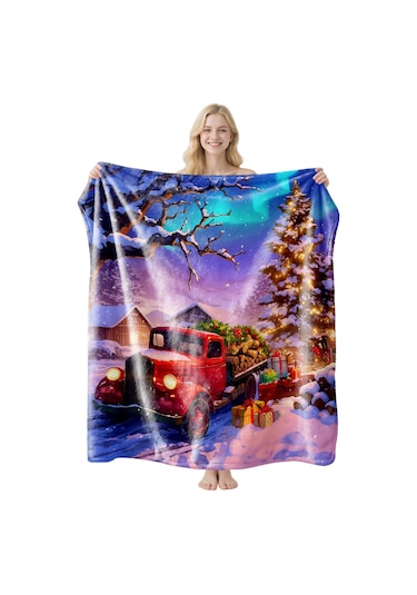 Noel Fral Küçük Battaniye Festival Atmosferi Pratik Kullanım-mt-flr-231 75 100 Yeşil