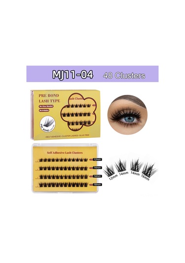 Padalink Mj11-04 5d El Yapımı升级li Otomatik Yapışkanlı Tek Kümelik Kirpik Seti - 10mm+12mm+14mm+16mm, Yoğun立体 Doğal Görünüm, Zaman Kazandıran Uygulama Gümüş