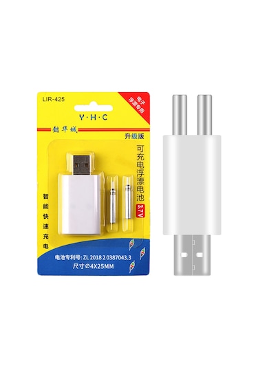 Youtek Cr425 Led Işıklı Balık Tutma Kamışı Pil Seti - Çift Usb Şarj Cihazı + 2 Adet Li-poly Akü - Gece Balıkçılığı Erişkinlere Uygun