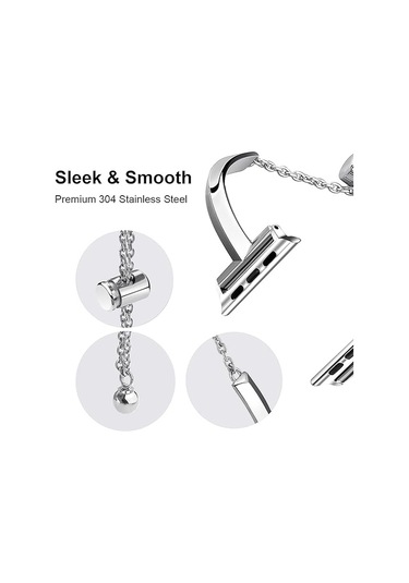 Apple Watch İle Uyumlu Paslanmaz Çelik Bilezik Gümüş Çok Renkli