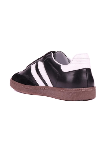 Shoetyle - Siyah Hakiki Deri Bağcıklı Erkek Sneaker 666-1077-1235 Siyah