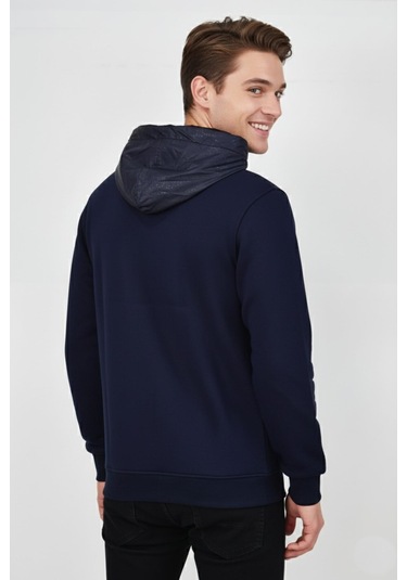 Dynamo Erkek Kapitone Modelli 3 İplik Kapüşonlu Sweatshirt Bgl-st04865 Lacivert