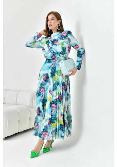 Ftz Women Kadın Desenli Elbise Mint 30842-Mint