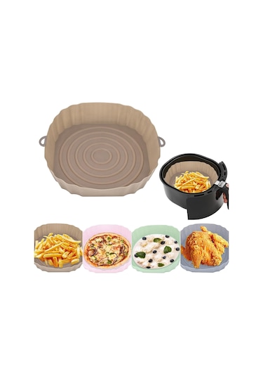 Teltree Yemek Grade Silikon Hava Fritözü İç Dolabı, 7.8 İnç, Tekrarlı Kullanım, Yağ Geçirmez, Isı Dayanıklı, Fırın/mikrodalga Uyumlu, Temizliği Kolaylaştırır Diğer