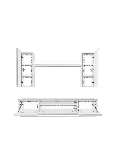 Decoraktiv Trendstyle 5d Mdf Tv Ünitesi Tv Sehpası Pera - Siyah Mermer